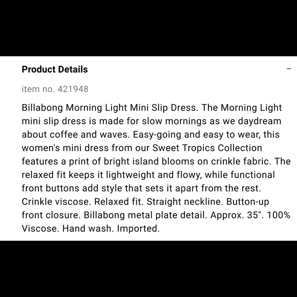 HP! NWT Billabong Morning Light Mini Slip Dress - Picture 9 of 10